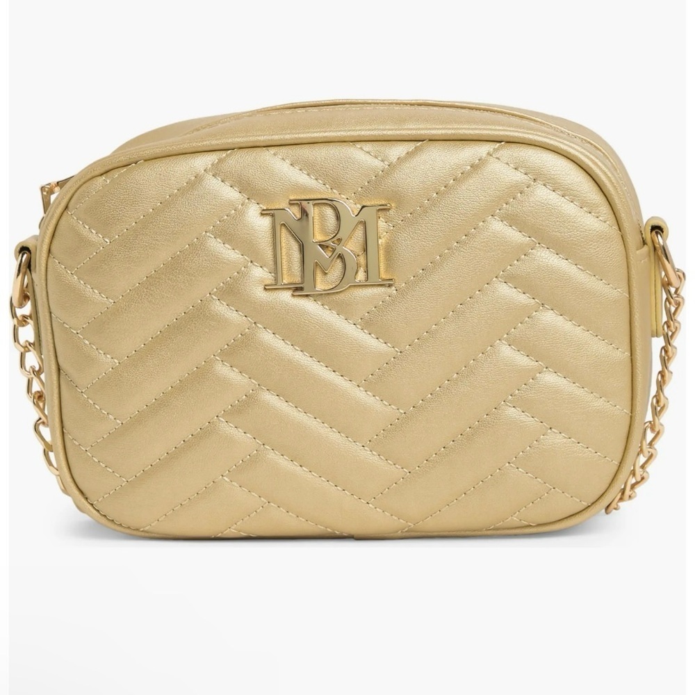 BADGLEY MISHKA metallic gold vegan leather crossbody shoulder purse bag NWOT​​​​
